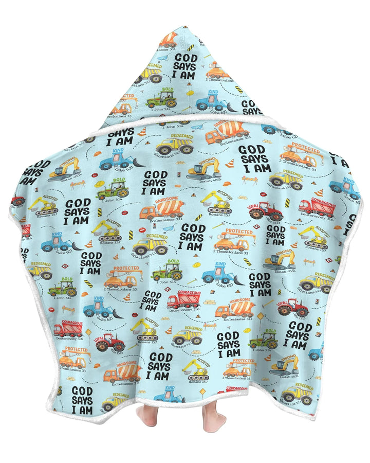 God Says I Am Boy Bamboo Wearable Hooded Blanket