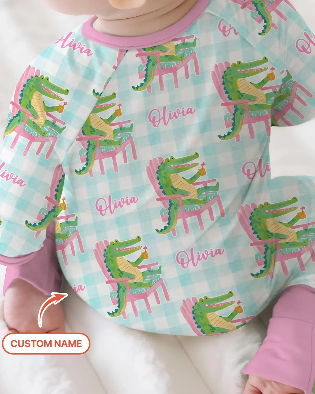 Custom Name Preppy Later Gator Bamboo Convertible Zippy