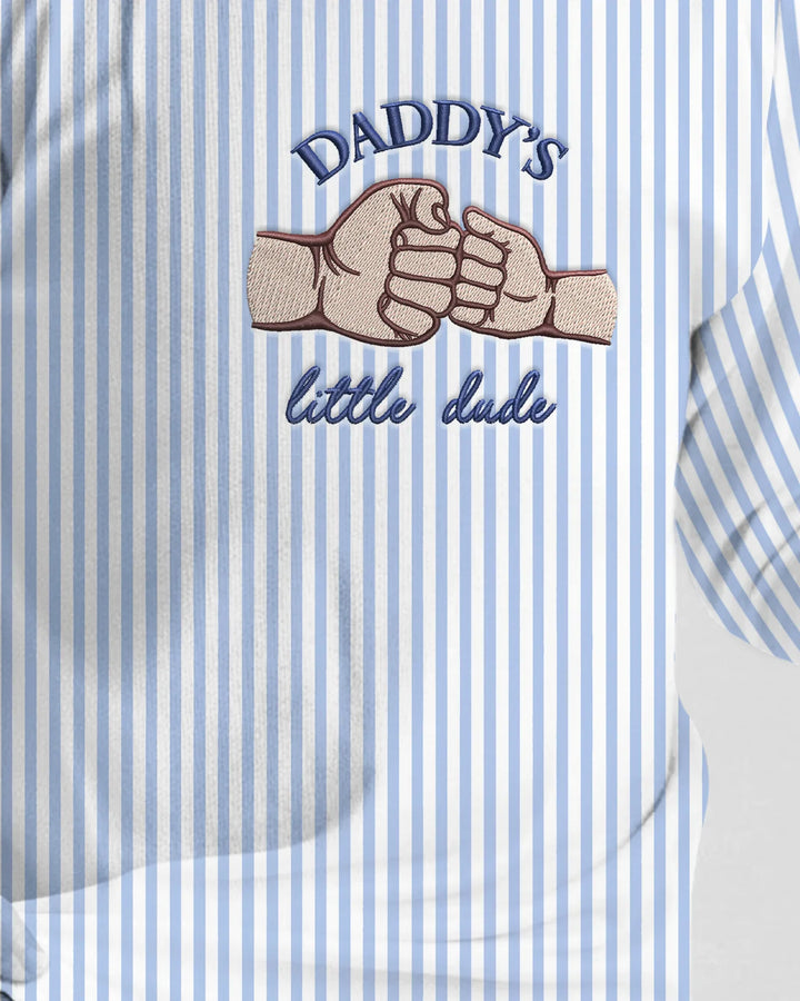 Embroidered Daddy's Little  Bamboo Two Piece Long Sleeve Pajama Set