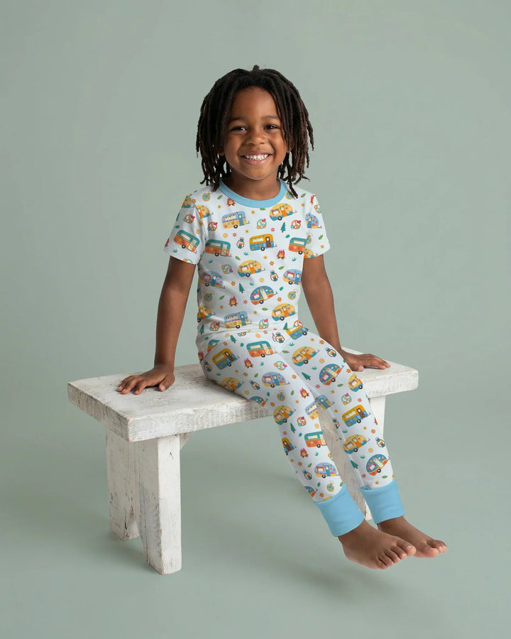 Happy Little Camper Bamboo Two Piece Short Sleeve Pajama Set