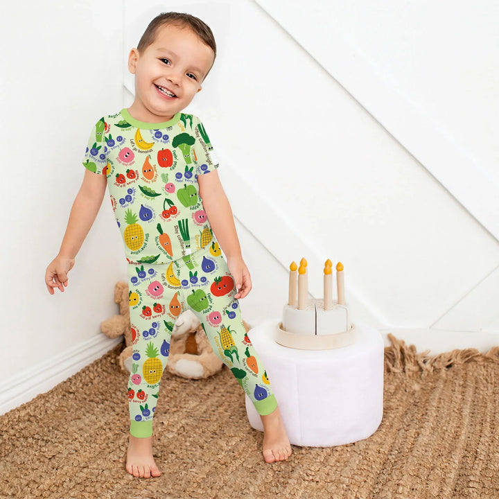 Little Veggie Garden Bamboo Two Piece Short Sleeve Pajama Set