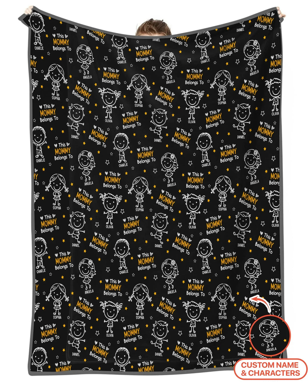 Custom Name "This Mommy Belongs To" Doodle Bamboo Blanket