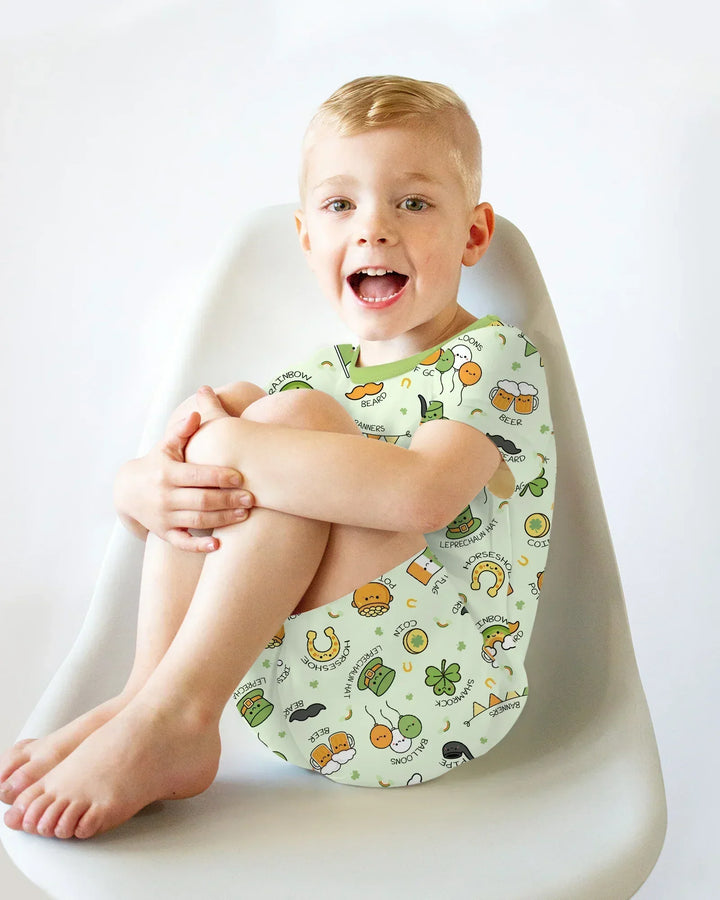 Kawaii St Patrick's Day Bamboo Two Piece Short Sleeve Shorts Pajama Set