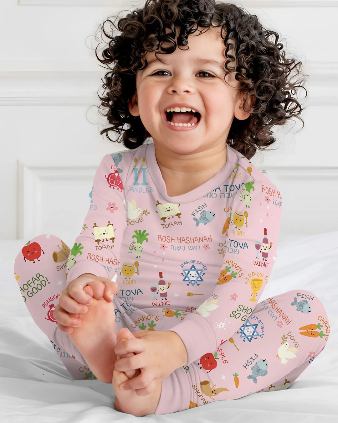 Family Rosh Hashanah Matching Bamboo Two Piece Long Sleeve Pajama Set