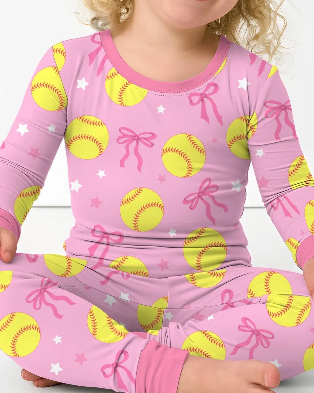 Softball Lovers Bamboo Two Piece Long Sleeve Pajama Set