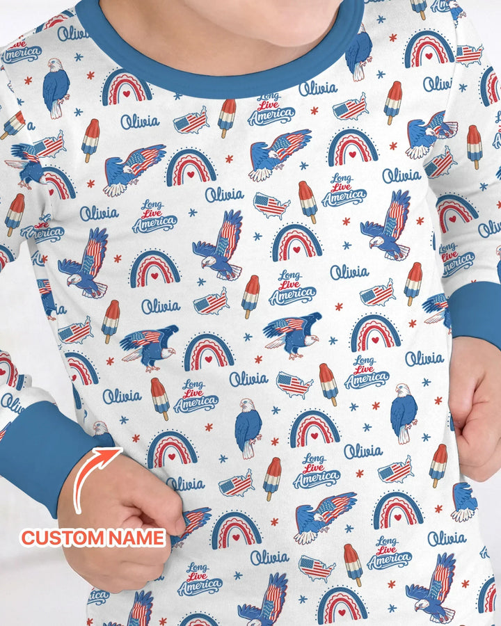 Long Live America Bamboo Two Piece Long Sleeve Pajama Set