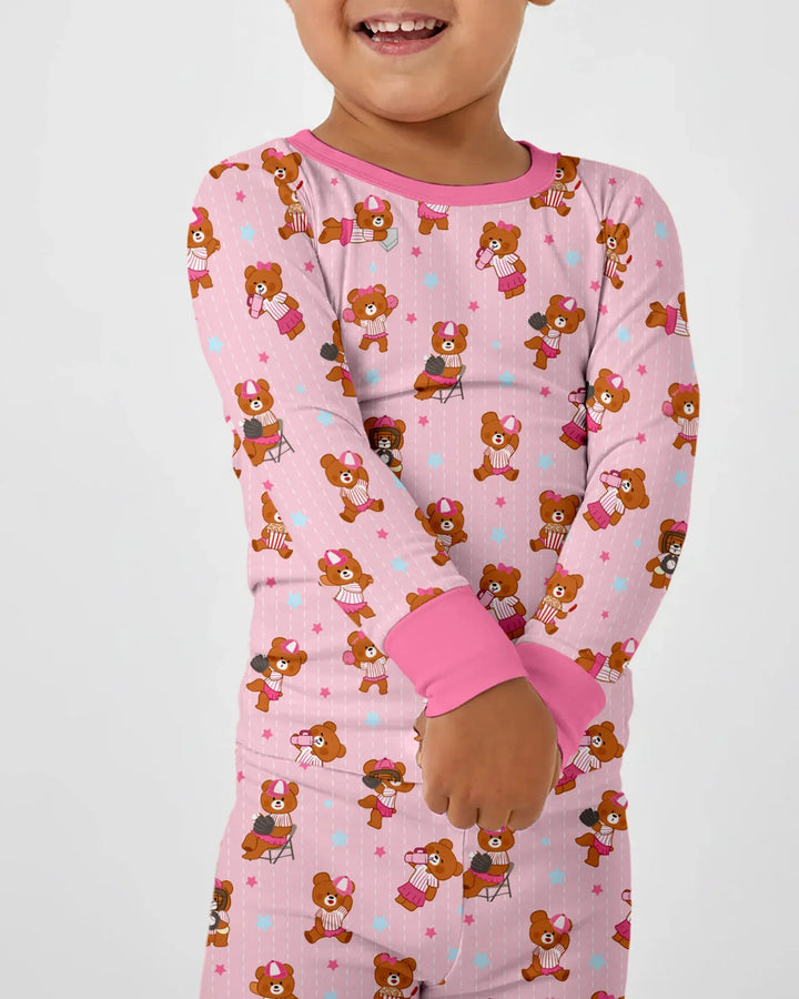 Born To Play Baseball Bamboo Two Piece Long Sleeve Pajama Set