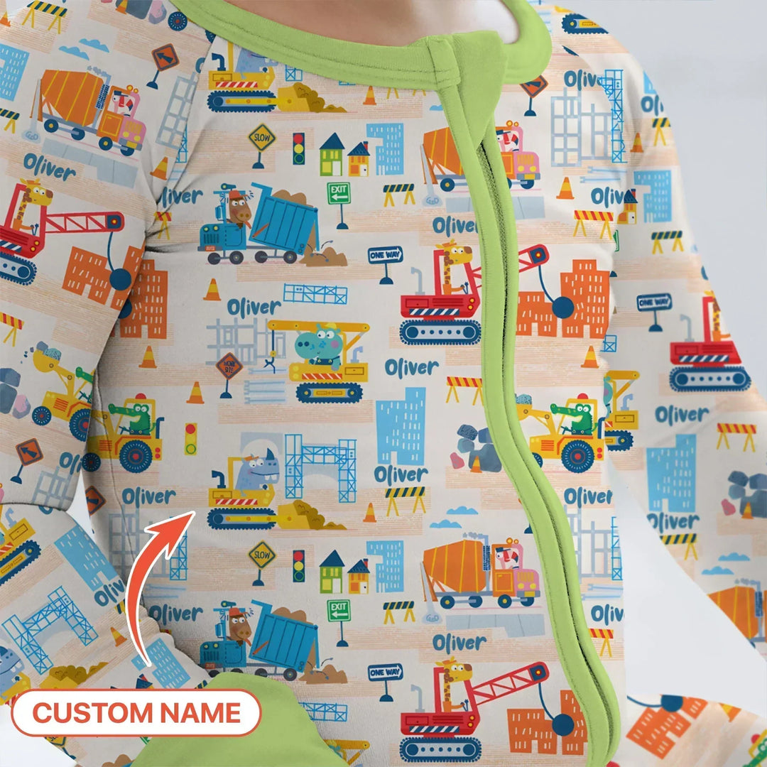 Little Builder Friends Custom Name Bamboo Convertible Zippy