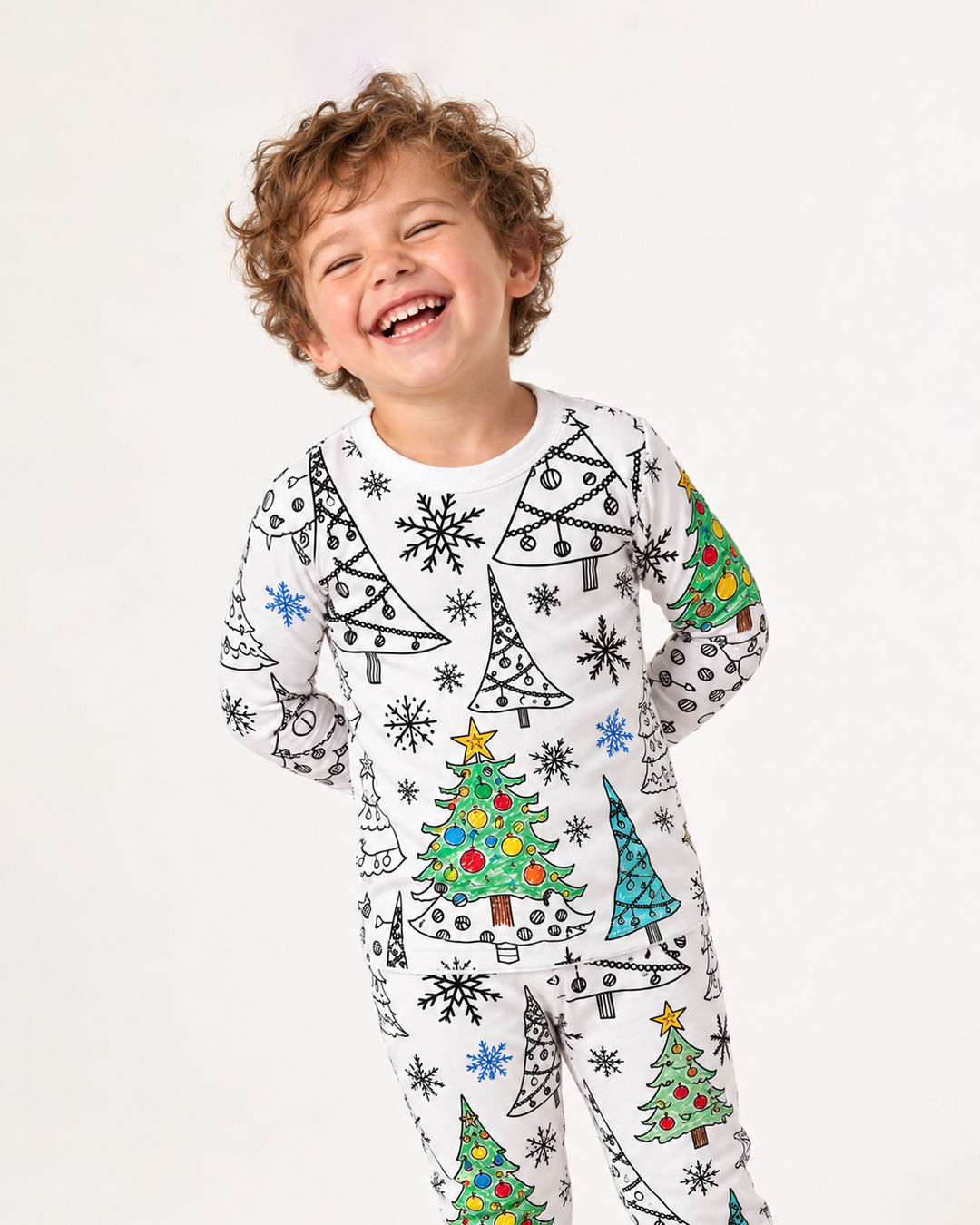 Christmas Colorable Bamboo Two Piece Pyjamas Set