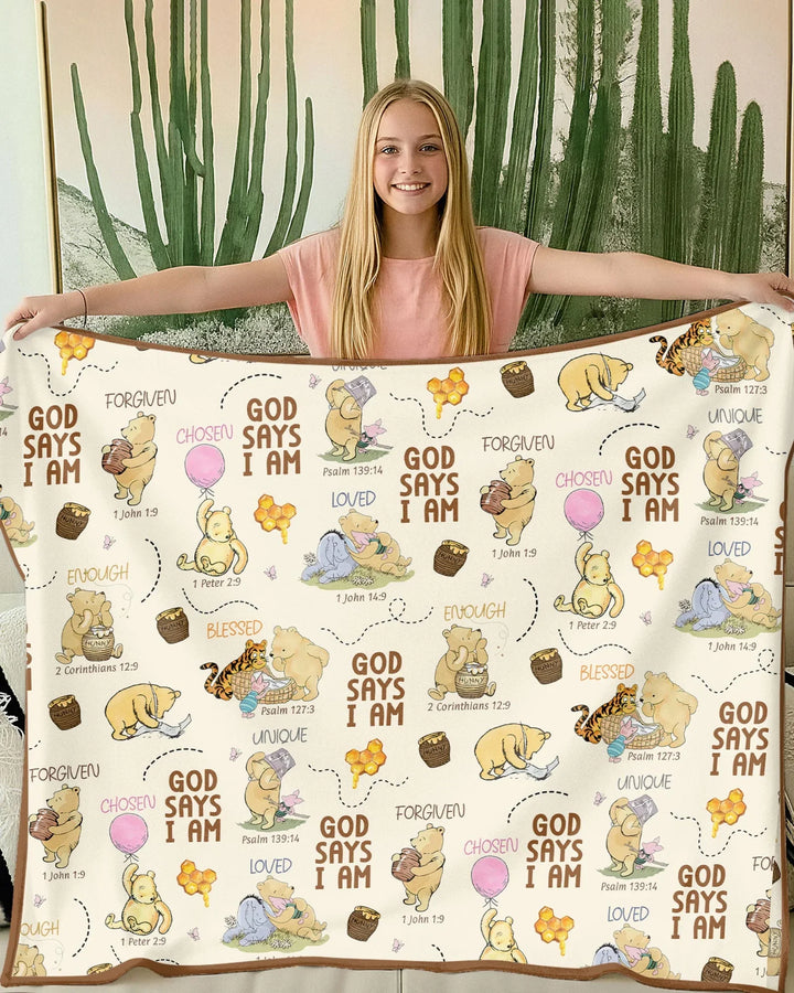 God Says I Am Little Blessings Bamboo Blanket