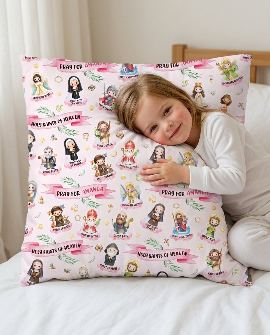 Holy Saints of Heaven Custom Name Bamboo Pillow Case