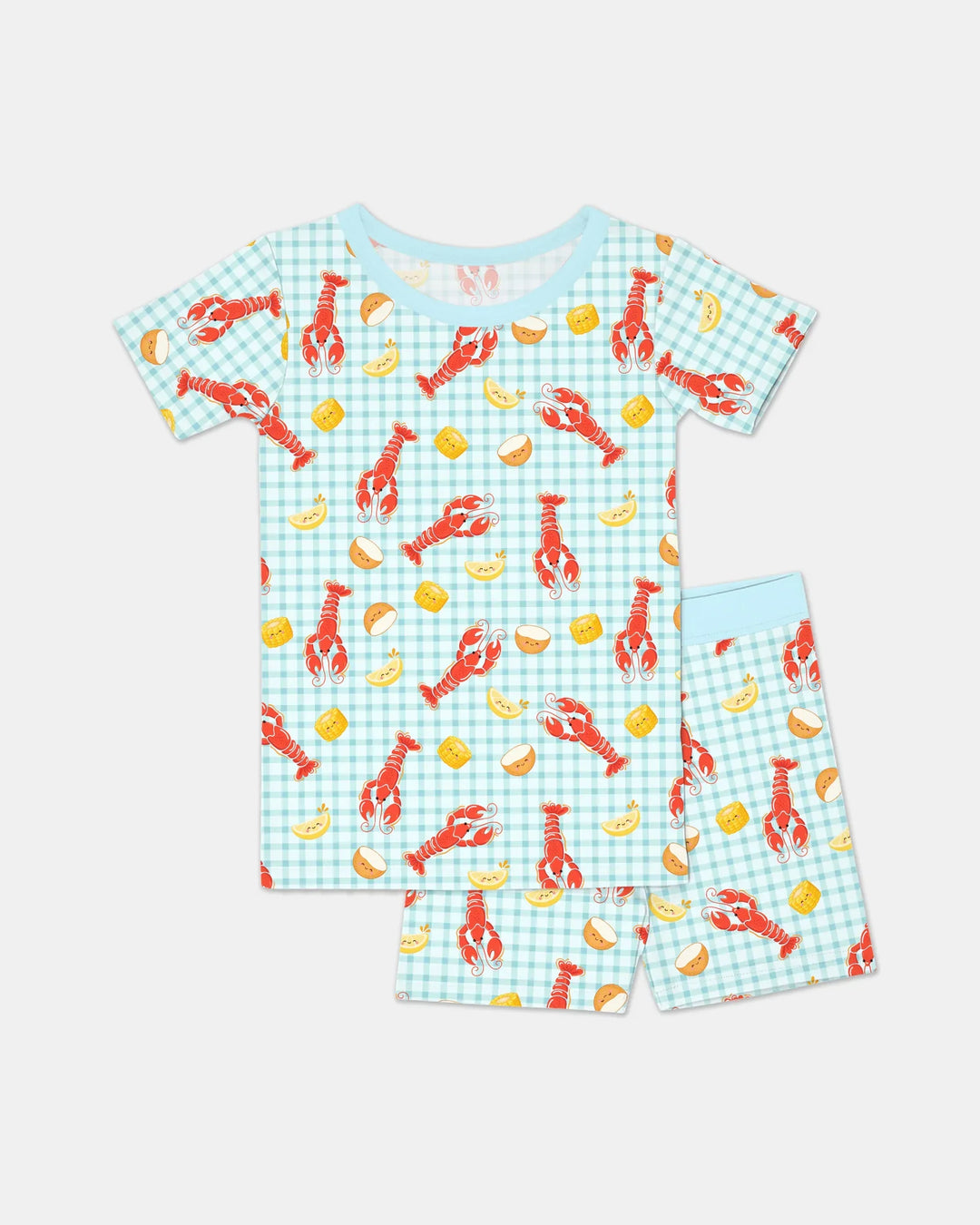 Preppy Crawfish Season Bamboo Two Piece Short Sleeve Shorts Pajama Set
