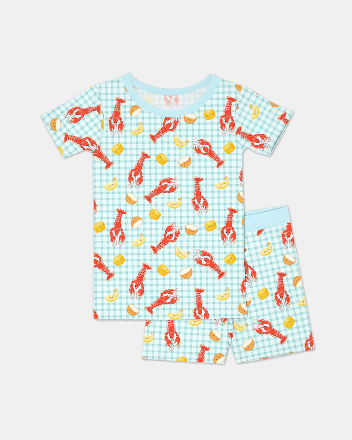Preppy Crawfish Season Bamboo Two Piece Short Sleeve Shorts Pajama Set