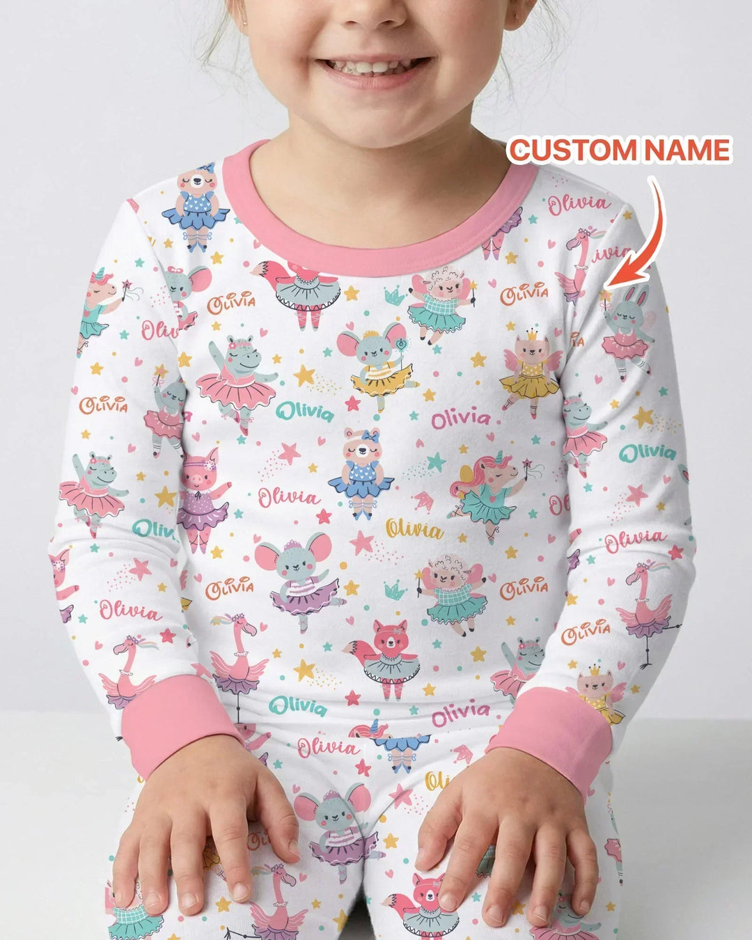 Fairy Friends Ballet Custom Name Bamboo Two Piece Long Sleeve Pajama Set