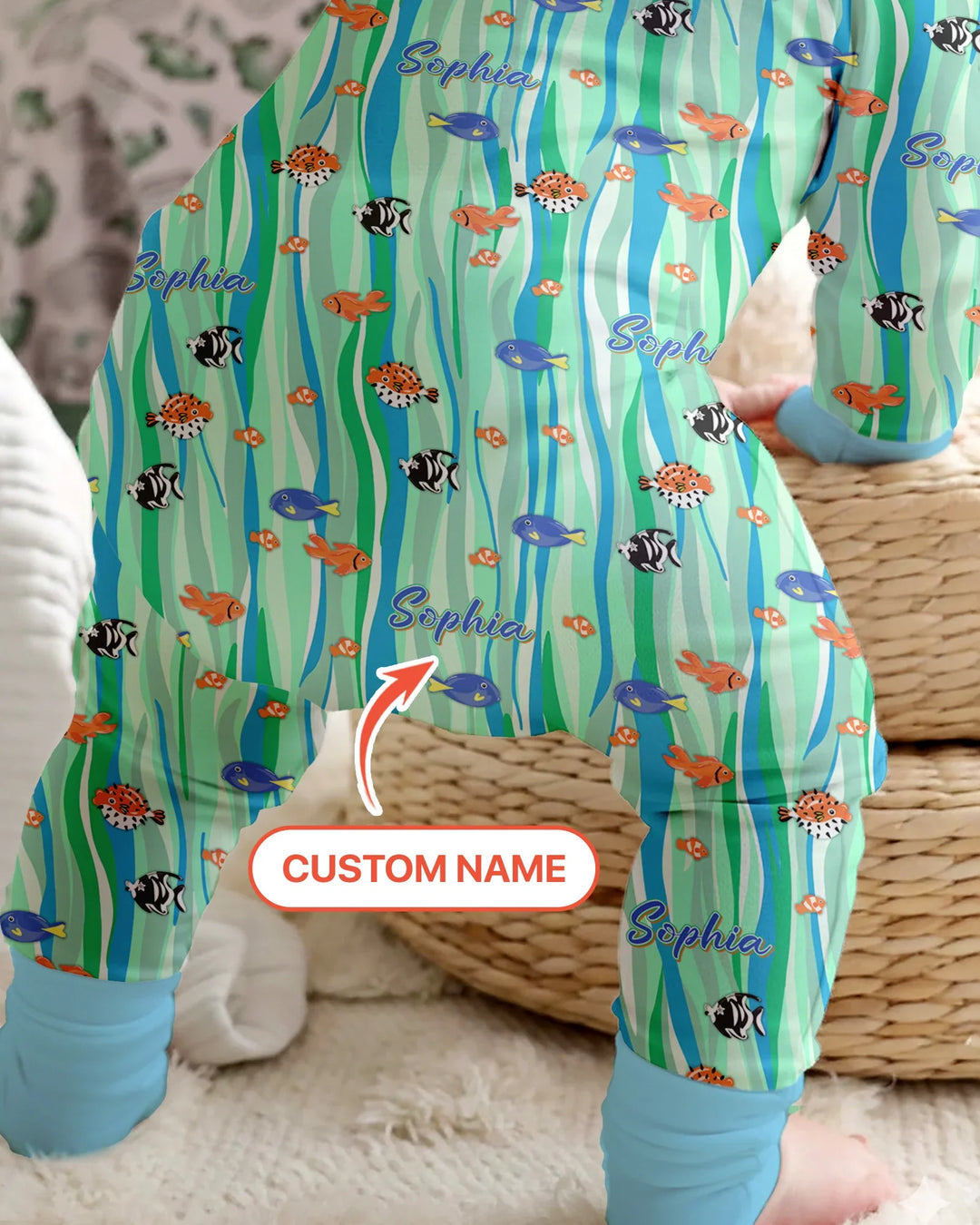 Custom Name Summer Beach Bamboo Convertible Zippy