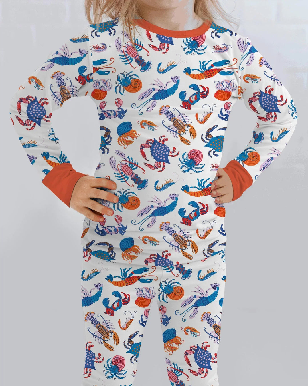 Crustacean Nation Family Matching Bamboo Two Piece Long Sleeve Pajama Set