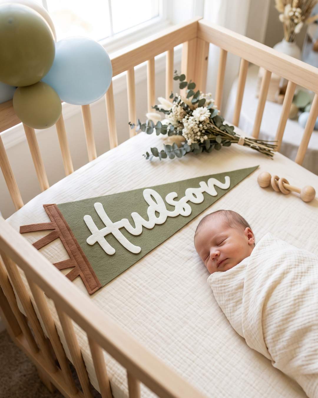 Baby Name Custom Pennant