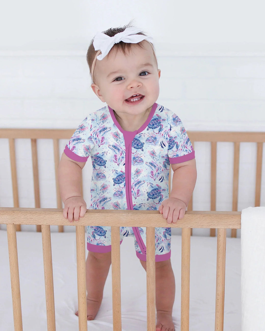 Little Turtles Family Matching Bamboo Shorty Zippy