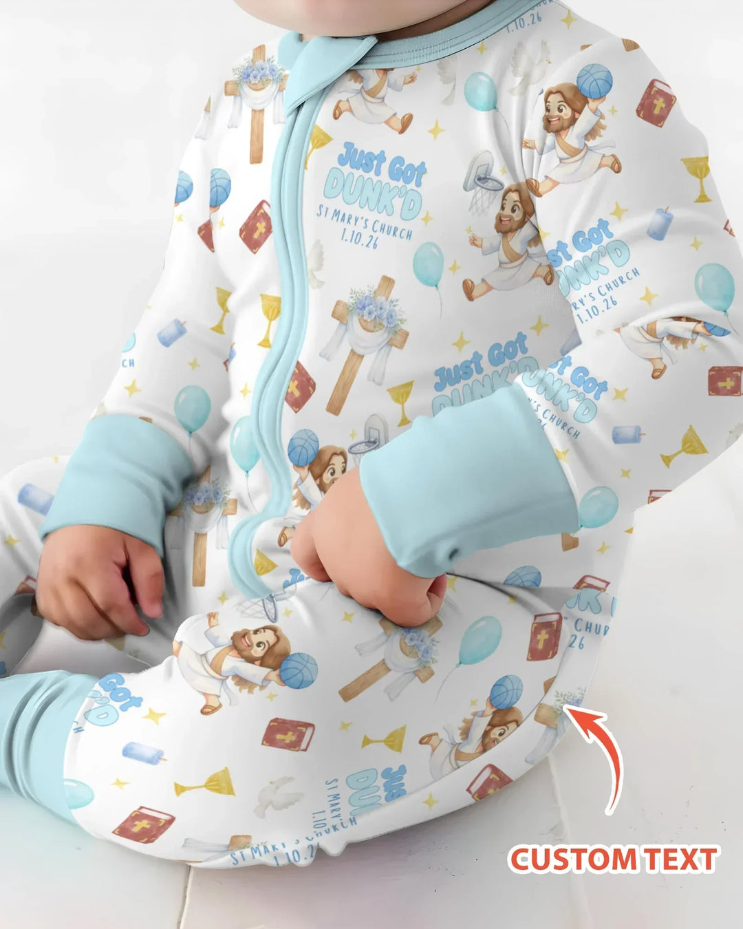 Custom Name Baptism Just Got Dunk'd Bamboo Convertible Zippy
