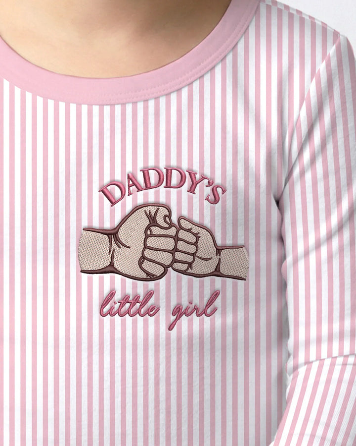 Embroidered Daddy's Little  Bamboo Two Piece Long Sleeve Pajama Set
