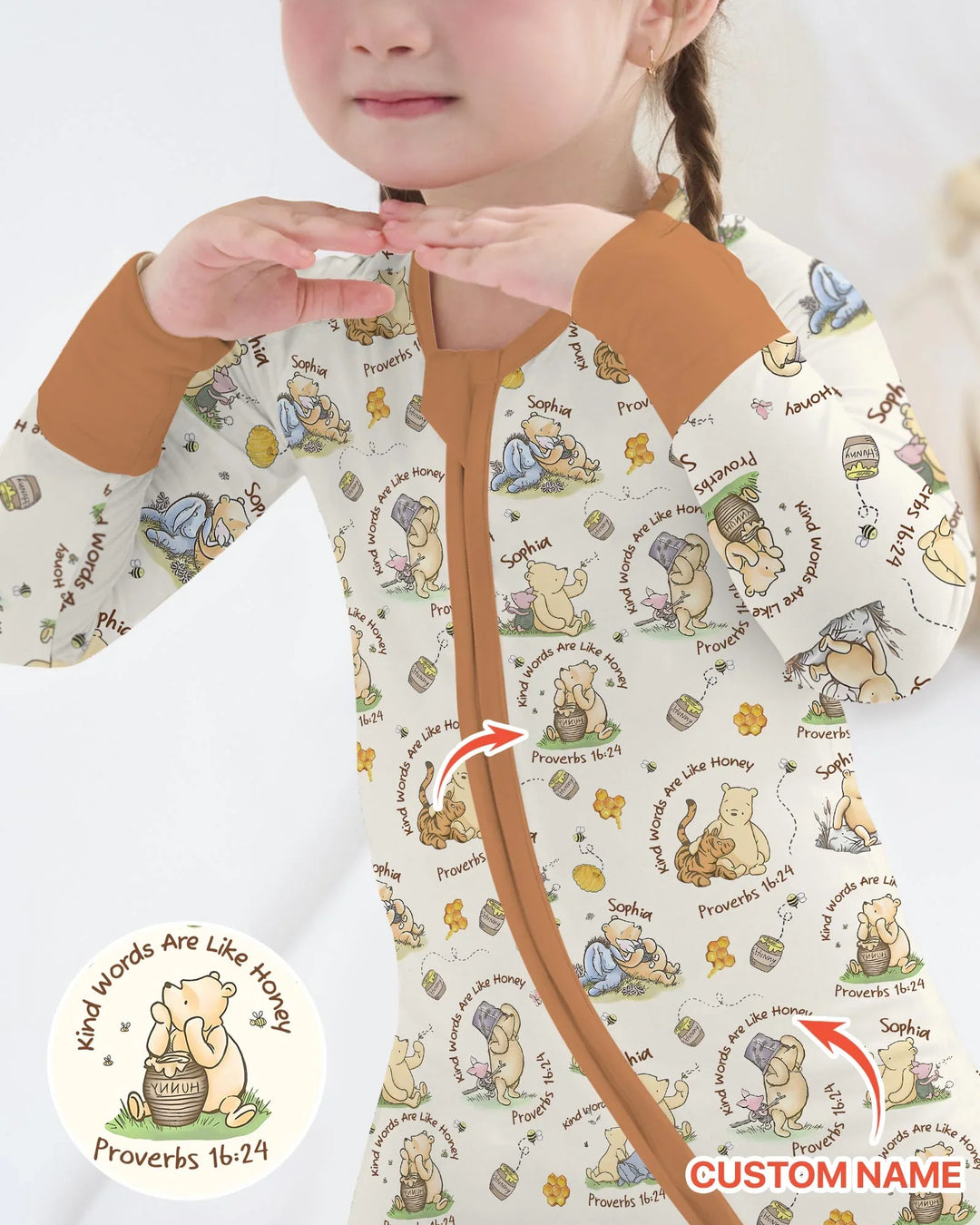 Kind Words Are Like Honey Custom Name Bamboo Convertible Zippy