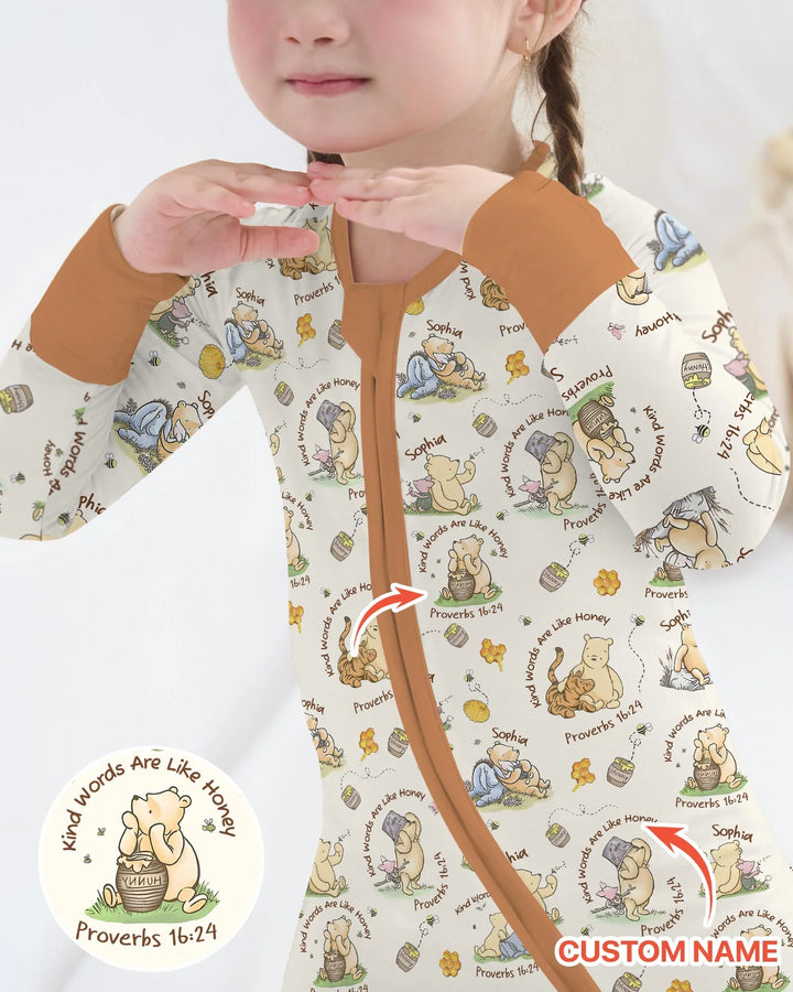 Kind Words Are Like Honey Custom Name Bamboo Convertible Zippy