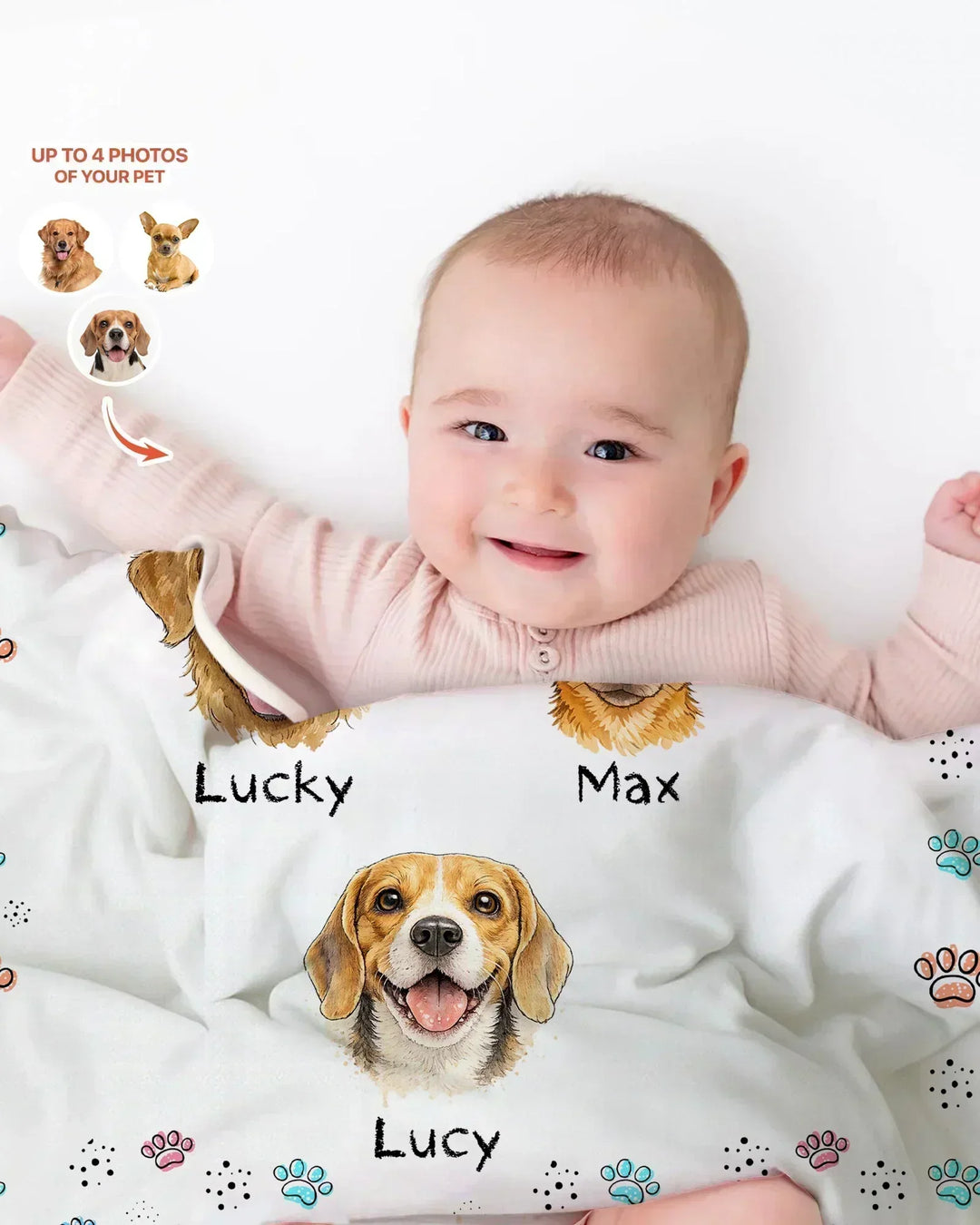 Custom Photo Crayon "Protected By" Bamboo Blanket