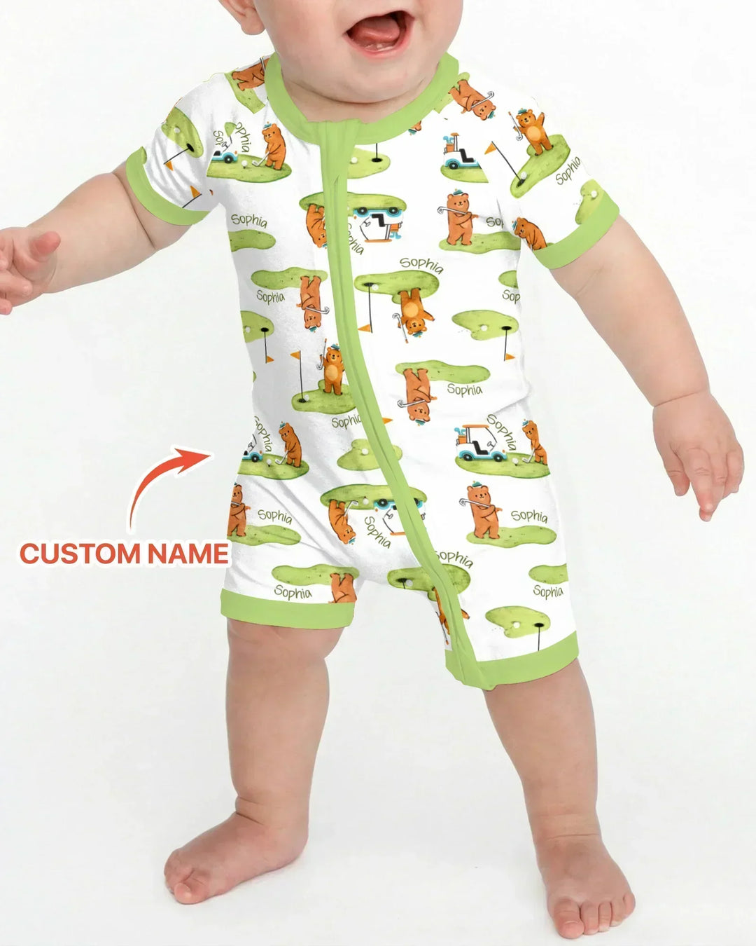 Custom Name Little Bear Golf Club Bamboo Shorty Zippy