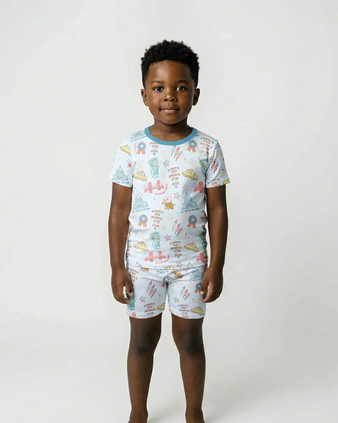 250 Years Of Freedom Bamboo Two Piece Short Sleeve Shorts Pajama Set