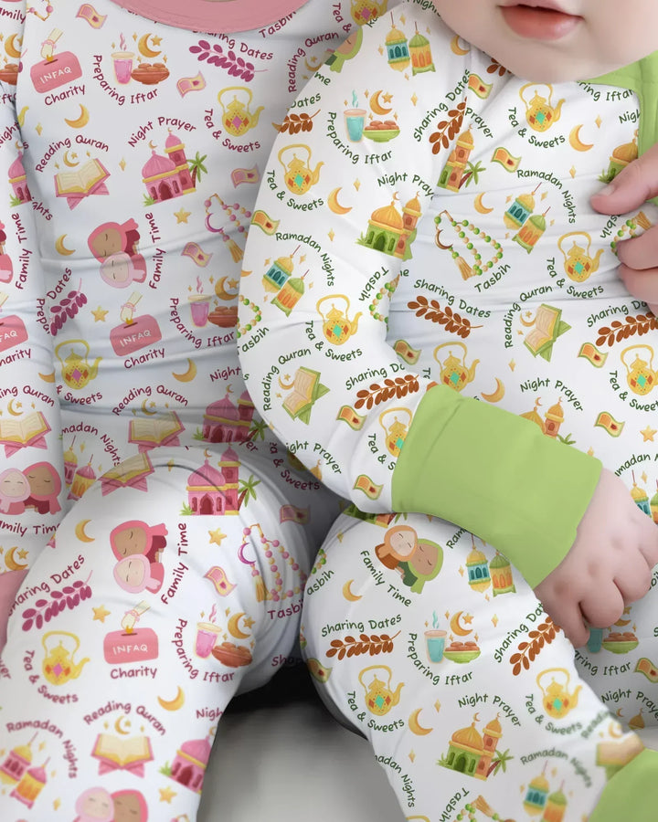 Ramadan Mubarak Matching Family Bamboo Convertible Zippy