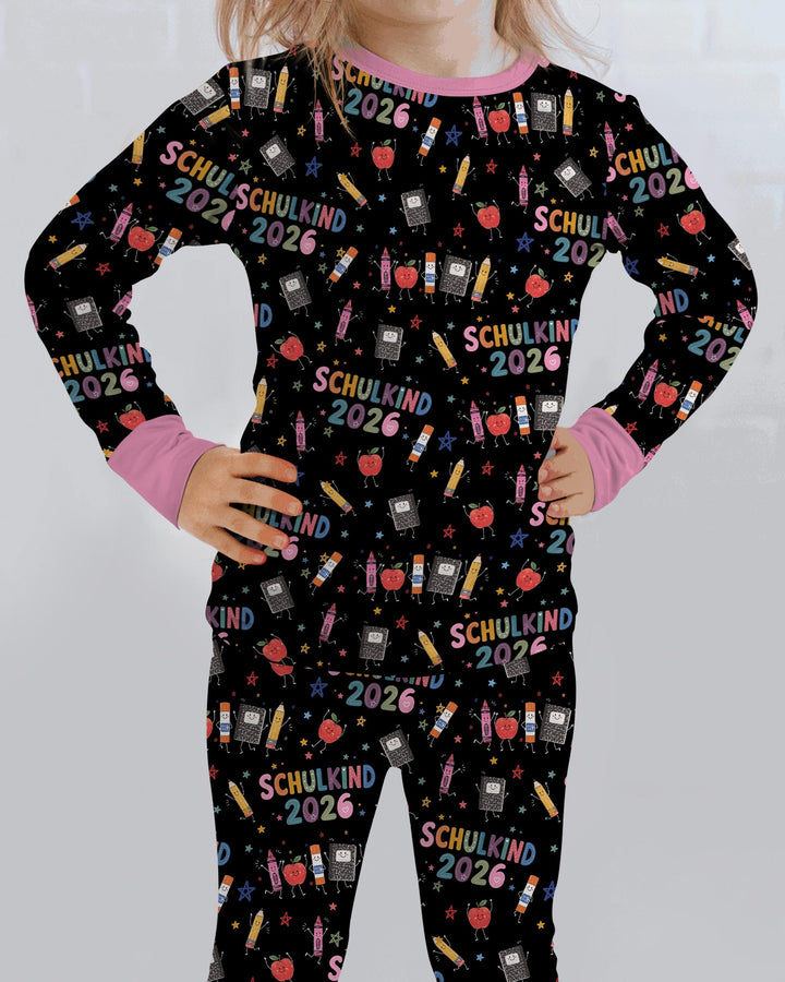 First Day Fun 2026 Bamboo Two Piece Long Sleeve Pajama Set