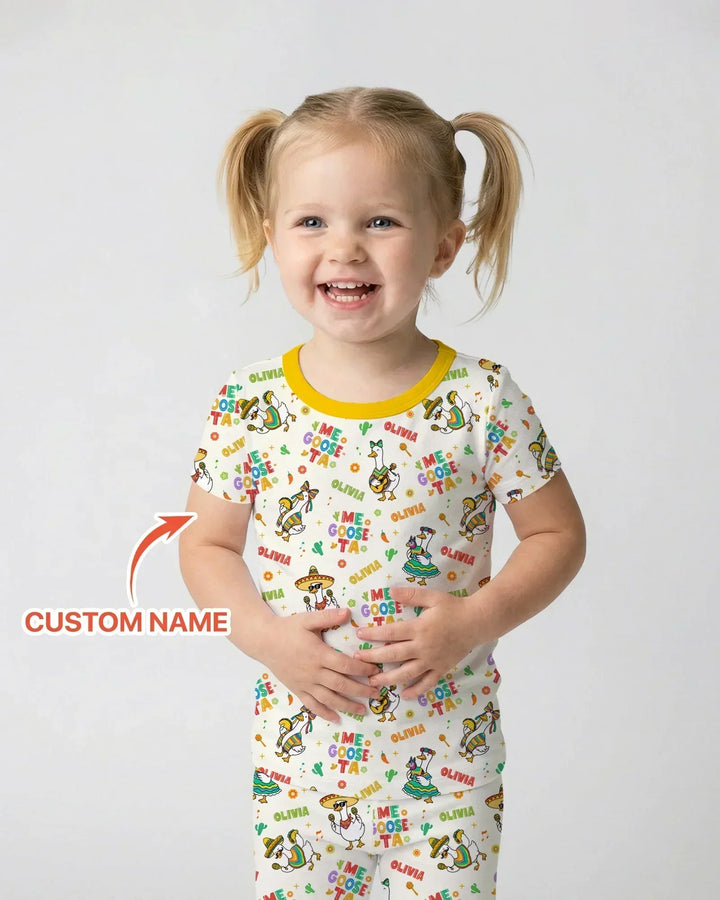Custom name Me Goose-ta Bamboo Two Piece Short Sleeve Pajama Set