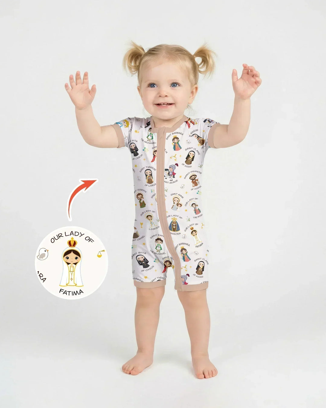 Pray For Us Family Matching Bamboo Shorty Zippy