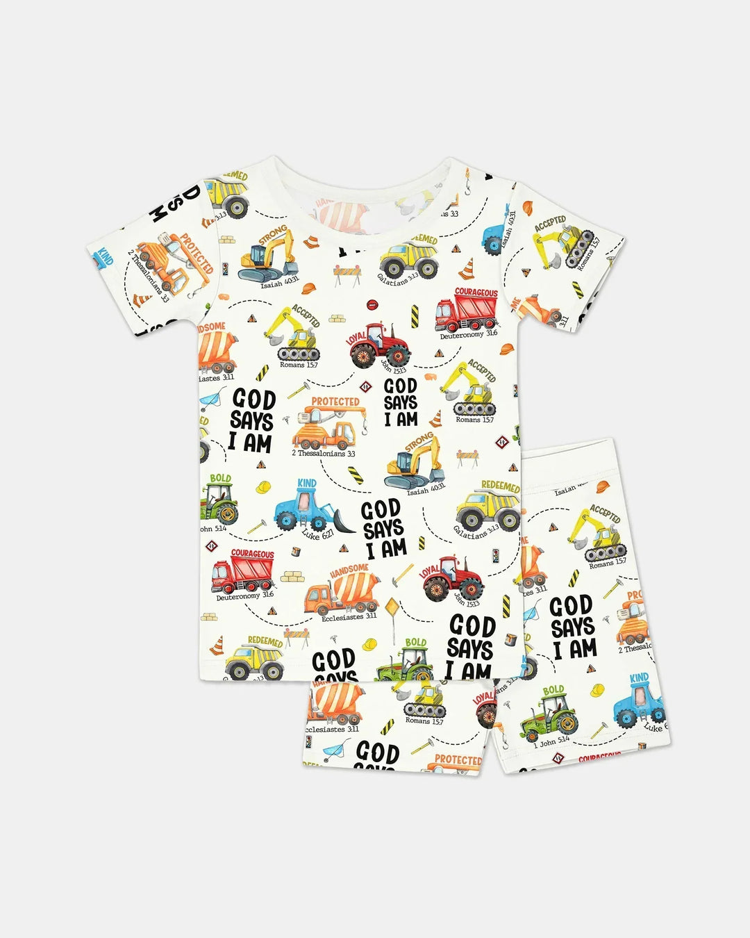 God Says I Am Boy Bamboo Two Piece Short Sleeve Shorts Pajama Set