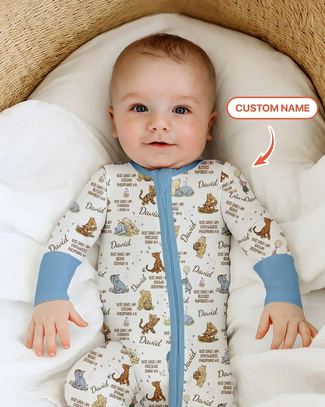 Custom Name God Says I Am Classic Bear Bamboo Convertible Zippy
