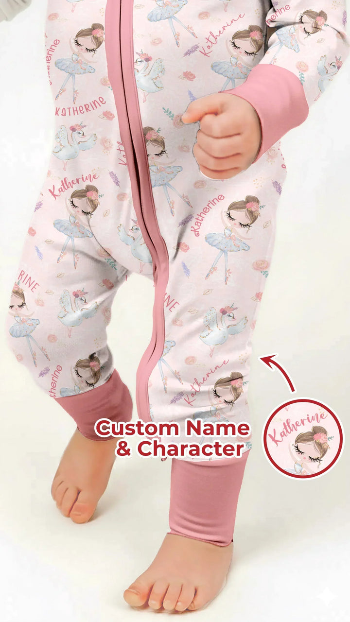 Custom Name Ballerina Doll Bamboo Convertible Zippy