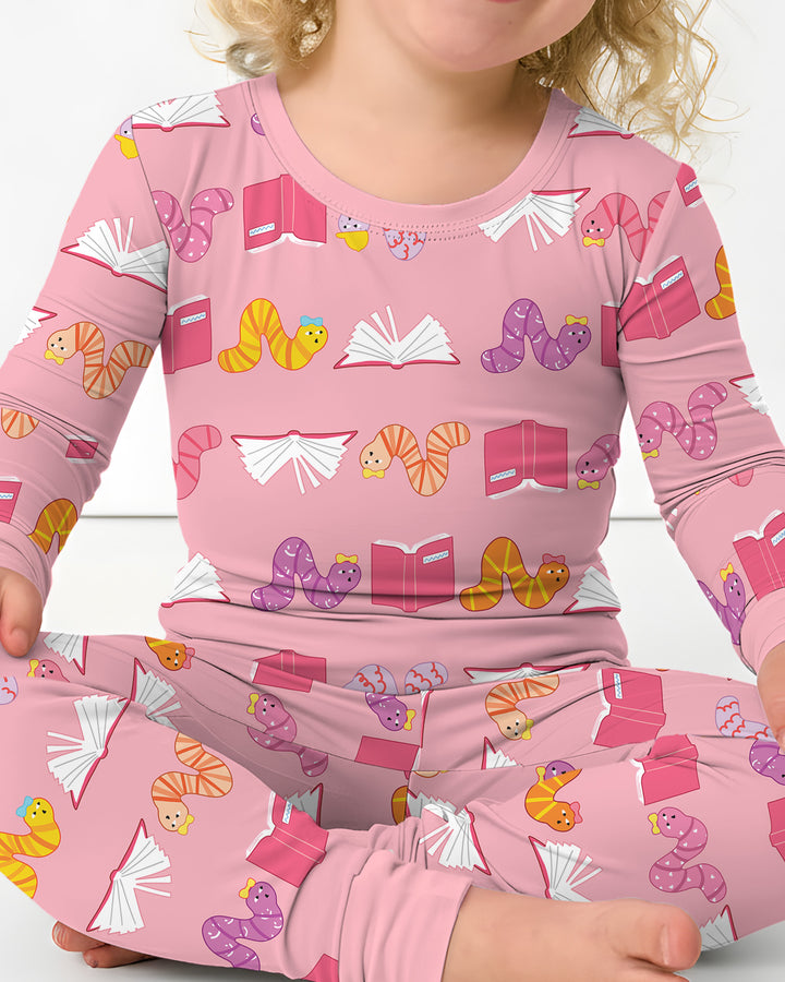 Bookworm Family Matching Bamboo Two Piece Long Sleeve Pajama Set