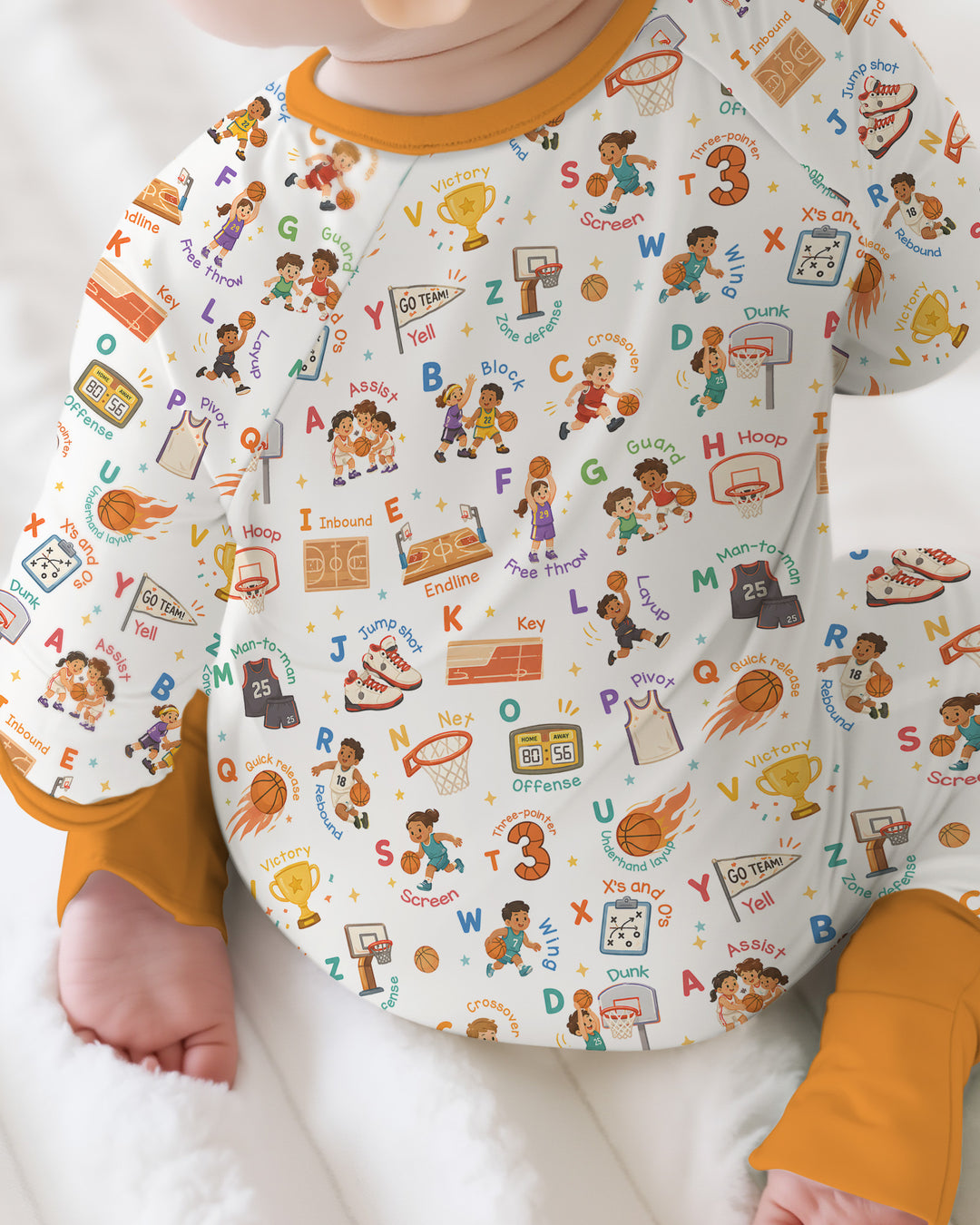 Basketball Alphabet Bamboo Convertible Zippy