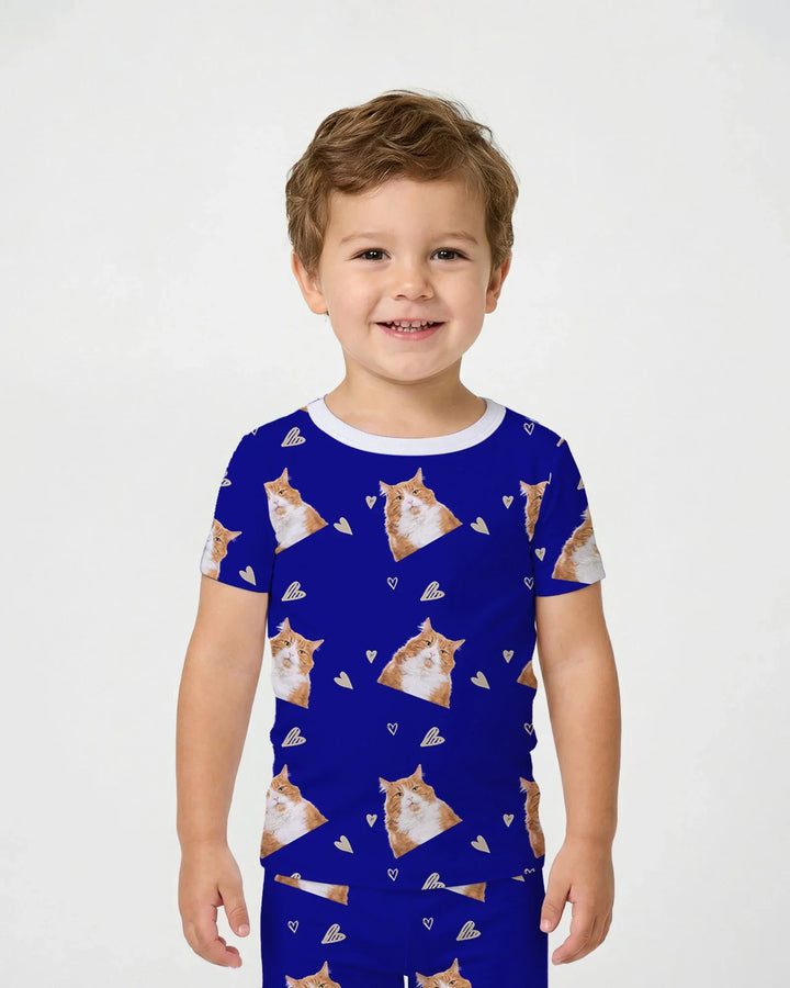 Custom Face All Over Bamboo Two Piece Short Sleeve Pajama Set