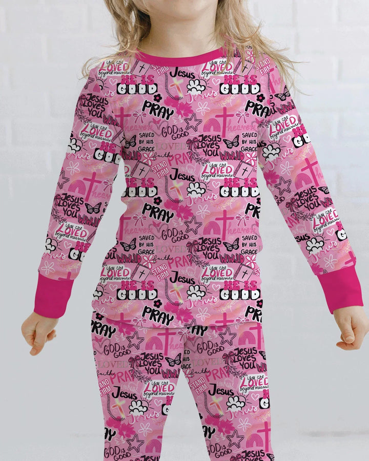 Template Bamboo Two Piece Long Sleeve Pyjamas Set
