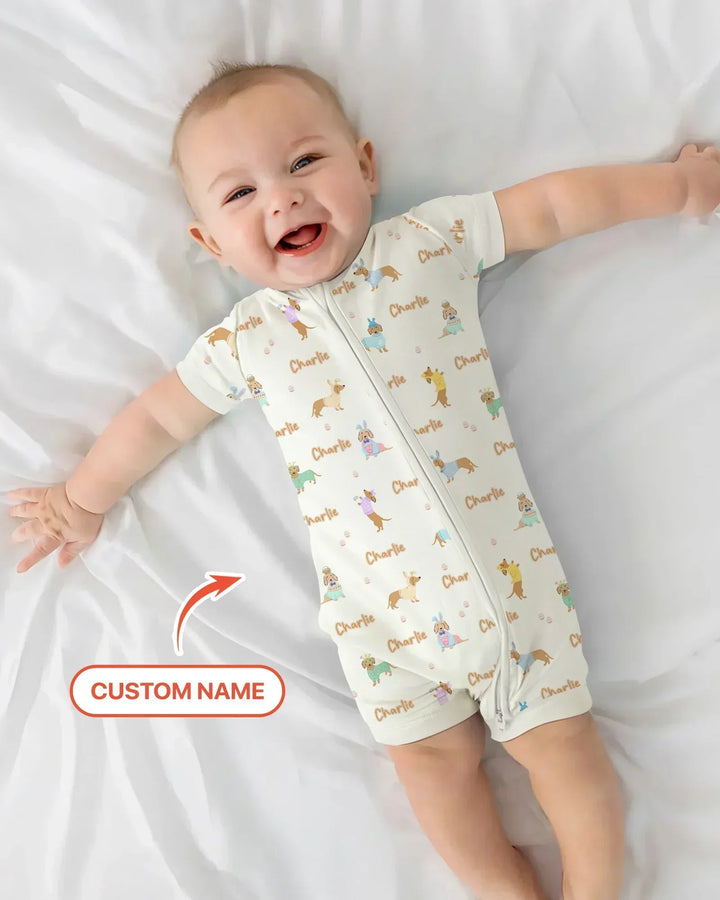 Custom Name Easter Dachshund Bamboo Shorty Zippy
