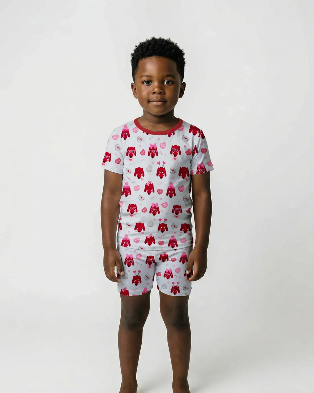 Dachshund Is My Valentine Bamboo Two Piece Short Sleeve Shorts Pajama Set
