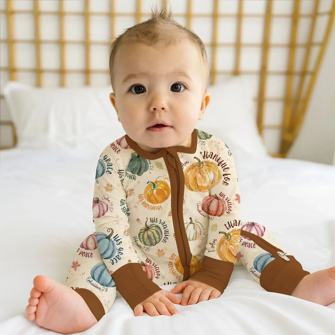 Christian Thanksgiving Convertible Zippy , Christian Thanksgiving Convertible Zippy - 0-3M / Chocolate Brown