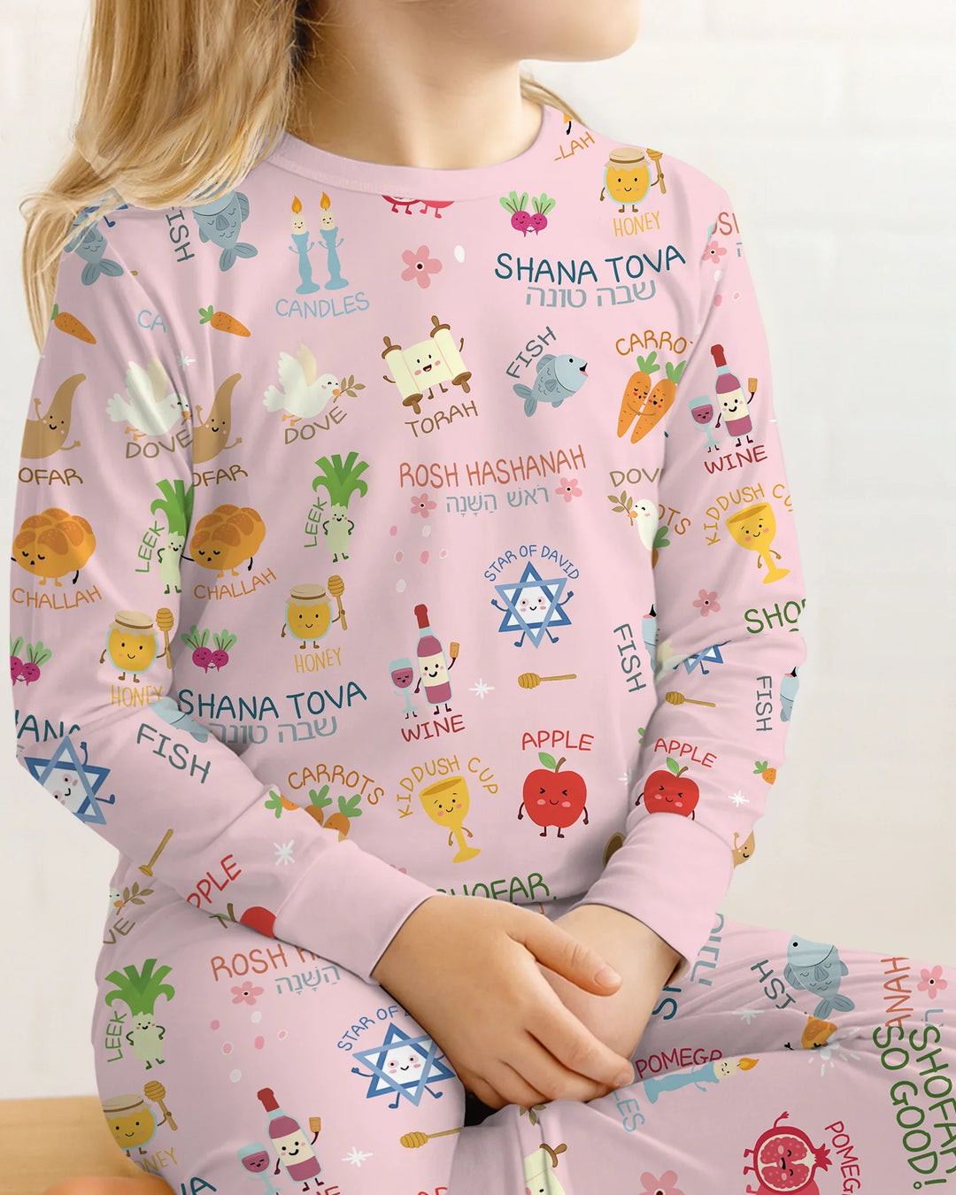Family Rosh Hashanah Matching Bamboo Two Piece Long Sleeve Pajama Set