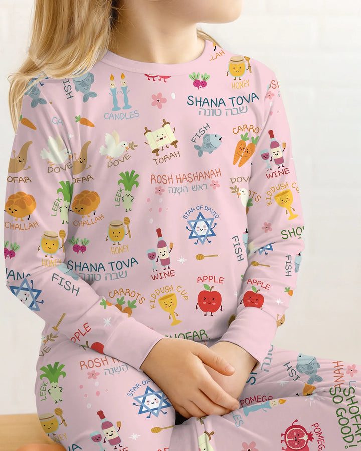 Family Rosh Hashanah Matching Bamboo Two Piece Long Sleeve Pajama Set