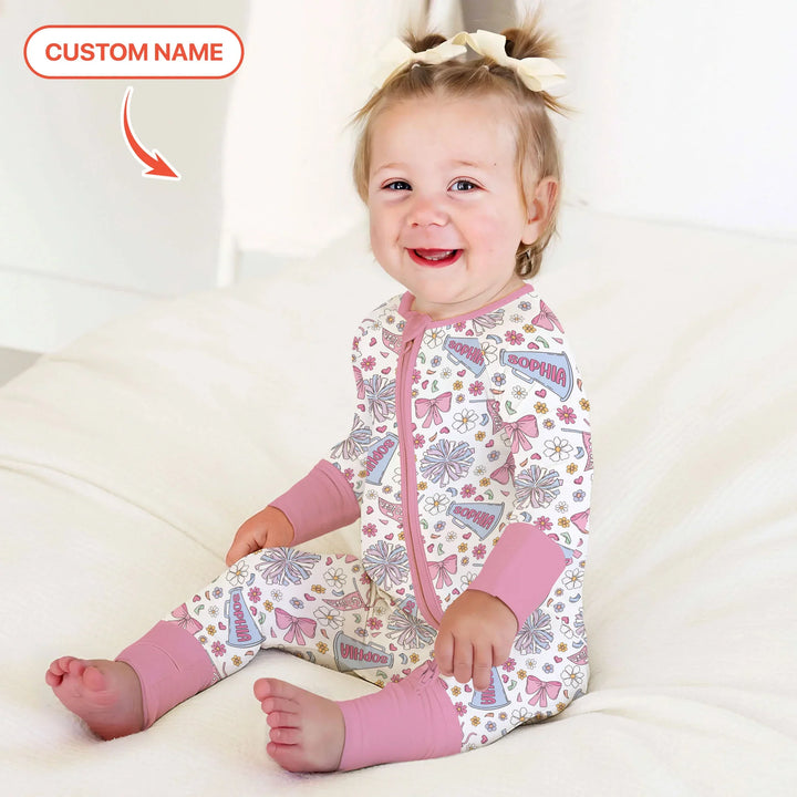 Custom Name Pastel Cheerleader Bamboo Convertible Zippy