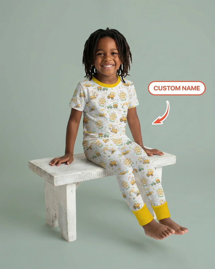 Happy Easter God Says I Am Custom Name Bamboo Two Piece Short Sleeve Pajama Set