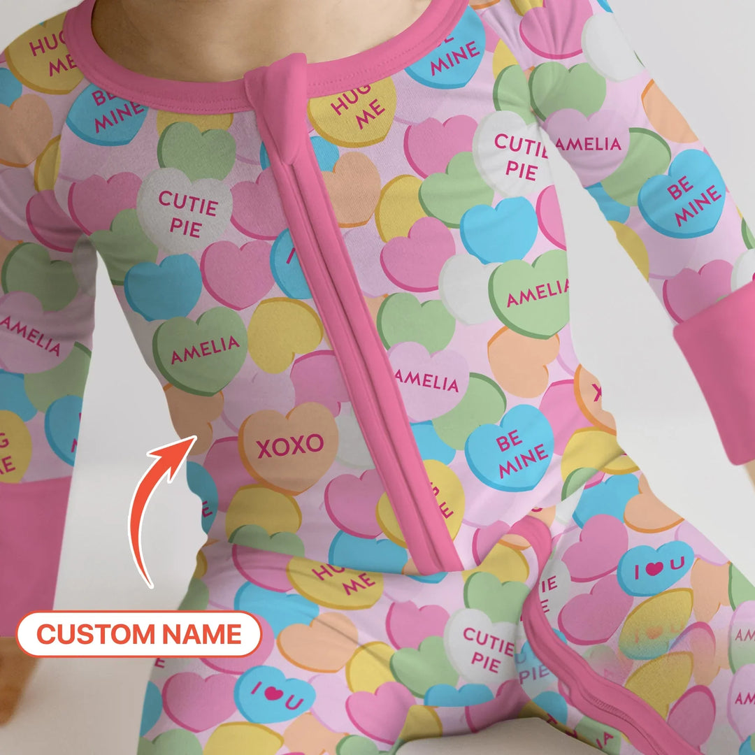 Valentine Candy Crush Family Matching Bamboo Convertible Zippy