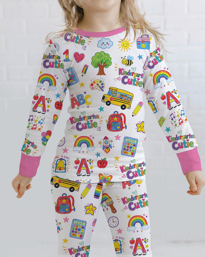 Kindergarten Cutie Bamboo Two Piece Long Sleeve Pajama Set