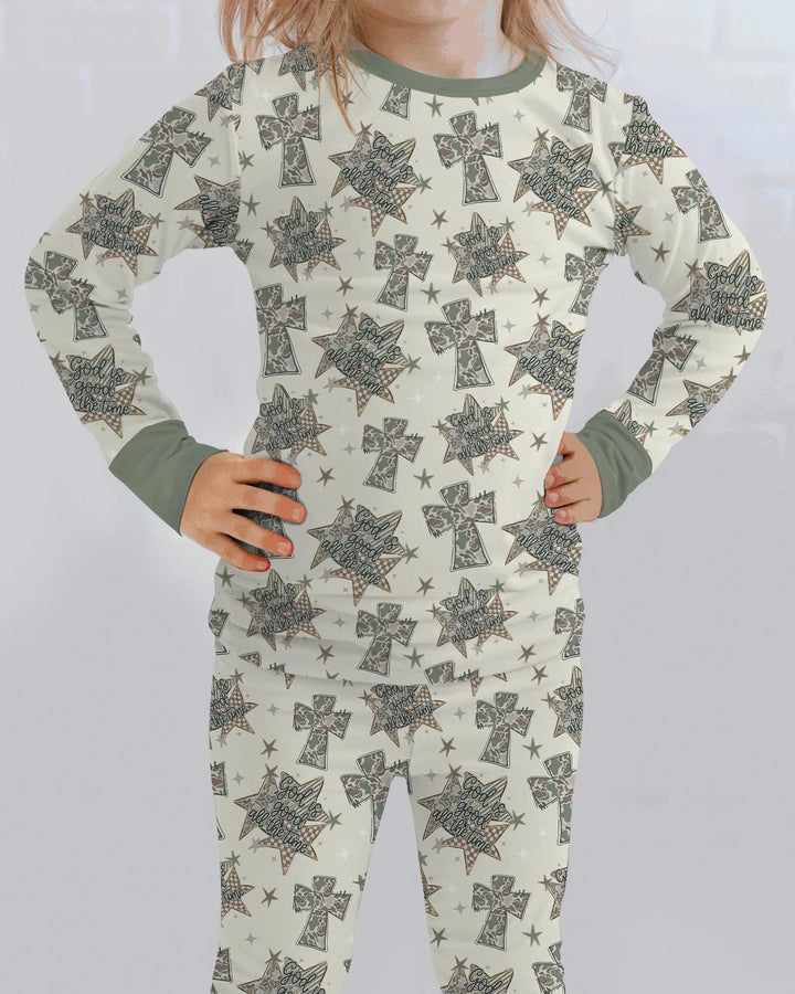 Template Bamboo Two Piece Long Sleeve Pyjamas Set